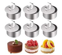 6 Pezzi Coppapasta tondi 8cm - Coppa Pasta di Acciaio, Anello per Torte in Acciaio Inossidabile, Adatto per Torte Fatte in casa, Dessert, Biscotti, Torte Mousse