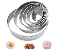 6 Pezzi Coppapasta Tondi, Coppa Pasta Di Acciaio, Formine per Biscotti Rotondo Acciaio Inox, Tagliabiscotti, Stampini per Biscotti, Stampi Tondi Coppa Pasta, Per Pasticcini, Biscotti e Ciambelle