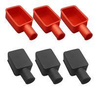 6 Pezzi Copri Terminale Batteria, Protezione Terminale Batteria, Copri Batteria Isolante, Poli Positivo e Negativo in Gomma Morbida Copri Perno Connettore Tappo Montante Superiore per Auto Nave Moto