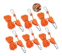 6 Pezzi Corda Campeggio 4 M, Cricchetto di Corda Regolabili, Tiranti con Gancio, Tenditore a Cricchetto Riflettente 4 MM, per Escursionismo