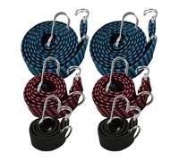 6 Pezzi Corde Piatte con Metallo Ganci, Universale Cinghie di Tensione Extra Forti, Corde Elastiche con Gancio Regolabile, Cinghie di Fissaggio con Ganci per Bagagli per Bicicletta Moto Beni Fissi