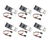 6 pezzi CP2102 USB 2.0 to UART TTL 5 pin convertitore seriale con cavo (CP2102 Black)