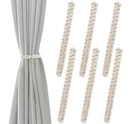 6 Pezzi Cravatte per Tende, 24x2,5cm Fermatende in Corda di Cotone Intrecciato, Fatti a Mano, Decorativi e Moderni, per Tende Oscuranti, Tende Velate e Tende da Doccia, per Casa, Ufficio e Hotel