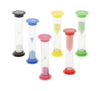 6 pezzi Creative Plastic Hourglasses Set, Colorful Sand Timer for Time Management Toy & Home Decoration (0,5/1/2/3/5/10 mins)