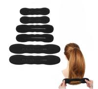 6 Pezzi Creatore Di Chignon, Spugne In Schiuma for Chignon Accessori For Lo Styling Dei Capelli, Facile for Balletto Francese Twist Lungo Sottile Riccio Dritto Ondulato
