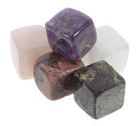 6 Pezzi Cubetti di Quarzo per Whisky, Ghiaccio Riutilizzabile, Set | Pietra Levigata, Forma Cubica, per Degustazione, Cocktail e Succhi, Aspetto Cristallino, Regalo