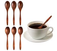 6 Pezzi Cucchiaini di Legno Piccoli, 14,5 cm, Cucchiai, Di Lunghezza, Mestolo Legno, Utensili Cucina Legno, Cucchiaio Rotondo, Ustensile Ecologico E Elegante Per Cucinare E Servire