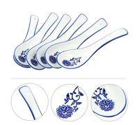 6 pezzi cucchiaio in ceramica manico lungo cucchiaio dipinto a mano