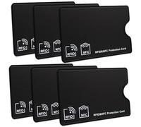 6 Pezzi Custodia Carta di Credito RFID Protection Carte,Porta Carte di Credito Anti-frode,Custodie per Carte di Credito,Isolamento Chip Contactless RFID e Radio NFC,Porta Bancomat Schermato(Nero)