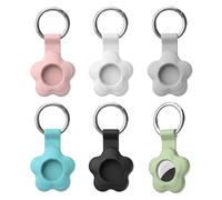 6 Pezzi Custodia Compatible with AirTag, Waterproof Case in Silicone Compatible Air Tag, Secure Holder Impermeabile con Anello Portachiavi, per Collare degli Animali, Valigie, Zaini