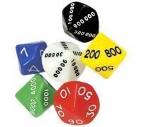 6 Pezzi Dadi da Gioco in Plastica Grandi per Giochi da Tavolo | Attività in Aula, Marcature Chiare e Superficie Liscia, Bordi Arrotondati, Bar e Calcoli Semplici Colore Casuale