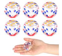 6 Pezzi Dadi da Gioco Trasparente in Acrilico, 30mm Dadi da Gioco 6 Facce per Giochi da Tavolo, Bar, KTV, Feste, Corsi di Matematica