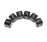 6 Pezzi Dado Numerico in Resina Nero a Sei Facce | Visibilità Chiara dei Numeri, Accessorio Portatile per Esercizi di Probabilità e Strategie, per Tutte le Età