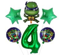 6 Pezzi Decorazione Compleanno, Palloncini Compleanno 4 Anni, Decorazioni Festa Compleanno per Bambini, 4 Anni Palloncini Decorativi in Alluminio per Festa Compleanno Ragazzi e Ragazze.