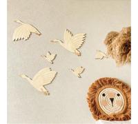 6 pezzi Decorazione da parete in legno a forma di oca per il commercio transfrontaliero, decorazione da parete in stile nordico con uccello volante, decorazione adesiva da parete in legno per la casa