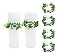 6 Pezzi, dellyy Anelli di Candela don Perle e Foglie, 2 Candela und 4 Ghirlanda di Candele Antigoccia, Decorazione Candela