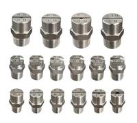 6 pezzi di acciaio inox settore piatto 1/8, 1/4, 3/8, 1/2 ugello pulitore a ventaglio ad alta pressione testa 25°/40°/50°/65°/80°/95°/110° diametro foro 0,66-3,6 mm 1/4 1.1mm(0.043in) 25°