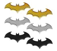 6 Pezzi Di Adesivi Batmobil, Metallo -Bat -Logo -Sticker, Badge 3D -Bat, Fai -Da -Te -Art Topo -Pattern Adesivo, Auto -Logo (Argento, Oro, Nero).