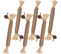 6 Pezzi di Bastoncini di Erba di Gatto, Set di Bastoncini da Masticare per Gatti, Giocattoli per Gatti, Cura Dentale, per Spazzolare i Denti, Eliminare il Tartro e Raffreddare l'alito