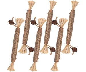 6 Pezzi di Bastoncini di Erba di Gatto, Set di Bastoncini da Masticare per Gatti, Giocattoli per Gatti, Cura Dentale, per Spazzolare i Denti, Eliminare il Tartro e Raffreddare l'alito