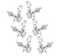 6 Pezzi di Bloccaggio di Chitarra ST Sintonizzati Set di Pioli - Sintonizzatori di Ed Elettrici Premium Metal per la GUI Acustica Ed Elettrica d'argento (Six set di pulsanti destro) (Six set di