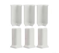 6 pezzi di blocchi angolari autoadesivi per battiscopa, 3 connettori per angoli interni + 3 per angoli esterni, per battiscopa alti 8 cm, per decorazioni murali domestiche