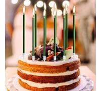 6 pezzi di candele verdi diritte di alta qualità, candele decorative per torte di compleanno, adatte per compleanni, feste, matrimoni e vacanze verde,Oro rosaCera