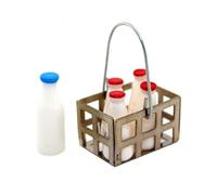 6 pezzi di cestino per cibo in miniatura e decorazioni per il latte per la casa delle bambole - Accessori