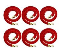 6 pezzi di corda supporto in velluto for il controllo della folla, coda con fermagli dorati, anima in schiuma(Red,2ft/60cm)