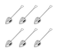 6 Pezzi di Cucchiaio da Filtro da tè A Forma di Cuore, Filtro da tè Creativo, Strumenti per La Birra al tè in Acciaio Inossidabile, Utensili da Cucina, Accessori per Bere Il tè.