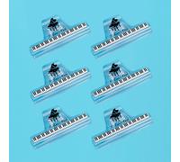 6 pezzi di fermagli per libri musicali in plastica - Supporto per spartiti e pagine per pianoforte, chitarra, violino e libri di lettura - Motivo