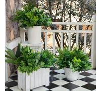 6 pezzi di fiori artificiali per decorazione della casa, adatti per uso esterno, verde artificiale. Questi steli di verde artificiale realistici e resistenti ai raggi UV possono essere disposti libera