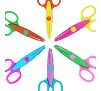 6 pezzi di forbici decorative fatte a mano con diversi disegni, incluse 1 paia di forbici diritte normali, adatte per il taglio della carta, il craft, lo scrapbooking, l'arte e l'artigianato per stude