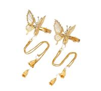 6 pezzi di forcina a farfalla vintage elegante fermaglio for capelli con nappa che si muove con frangia laterale tremante copricapo(6pcs gold Tassel)