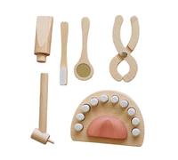 6 Pezzi di Giocattoli da Dentista per Bambini, Kit di Giochi educativi precoci in Legno per Il Gioco del Dottore, per età 3+