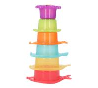 6 pezzi di giocattoli impilabili in plastica colorata a forma di pesce per il bagno dei bambini, giochi d'acqua