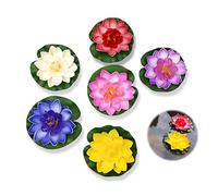 6 pezzi di loto artificiale artificiale simulazione ninfea puntelli Lotus decorazione piscina stagno artificiale piante galleggianti impermeabile fiore di loto per la decorazione di fontane estive