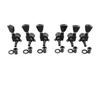 6 pezzi di meccaniche bloccanti per chitarra, piroli di accordatura a testa triangolare, meccaniche bloccanti per chitarra elettrica e, 3 sinistre e 3 destre, ricambi con (GC402A Nero)