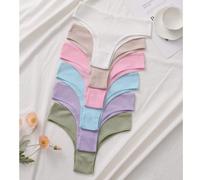 6 pezzi di mutande brasiliane in cotone traspirante da donna, confortevoli e traspiranti L,M,S,XLTessuto in maglia