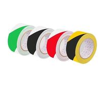 6 pezzi di nastro adesivo di avvertimento in PVC, a pois neri e gialli, per sicurezza e identificazione (giallo, 45 mm x 18 m)