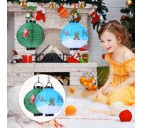 6 pezzi di Natale Babbo Natale cervo lanterna di carta decorazione