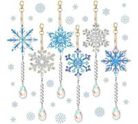 6 pezzi di natale diamante arte fai -da -te luccicante fiocchi di neve in a ornamenti ornamenti per l'arredamento delle vacanze sugli alberi