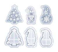 6 Pezzi Di Natale Silicone 3D Fai Da Te Christmas Candle Mold Per La Casa Silicone Mold Epoxy Resin Casting Mold Per Handmade DIY Craft Candle Making