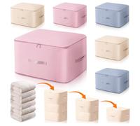6 Pezzi di Organizzatore Autocomprimente Ultra Spazio 52x42x60cm, 3 Colori Borse Autocomprimenti, Grandi Borse Organizer Auto-comprimibili e Mobili per Piumoni e Abbigliamento