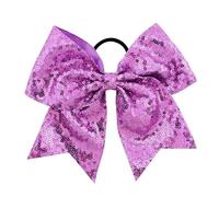 6 pezzi di paillettes da 8 pollici con fiocco a coda rondine, fiocchi lucidi elastici for capelli, copricapo scintillante Per Cheerleaders(Color 10)