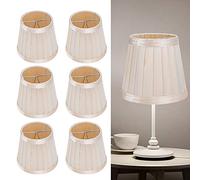 6 pezzi di paralumi beige, moderna copertura della luce del pendente pieghettata per la decorazione della casa del soggiorno