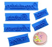 6 pezzi di parole da 6 pezzi, lettera di scrittura a mano fai -da -te Stampone Stampo Forniture da forno Auguri Congrazia Congrazia a mano Castrino set per lettere scritte a mano