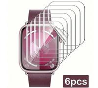 6 pezzi di pellicola protettiva in idrogel TPU trasparente per lo schermo di smartwatch per Apple Watch 38/40/41/42/44/45/49mm Serie Ultra/SE/9/8/7/6/5/4/3/2/1 Guarda S9-41,Guarda s9-45,Apple Watch Ul