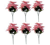 6 Pezzi di Poinsettia Fiori Artificiali, 7-tede e Fiori Natalizi Finti da 13 Pollici, Arredamento per la casa per Feste Natalizie festeggianti per Le Vacanze