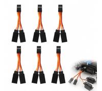 6 pezzi di prolunga per servo, cablaggio a Y, 20 AWG, compatibile con | Sei distributori a Y da 7 cm per due servo su un canale ricevitore, cavo ritorto per auto radiocomandata, aereo